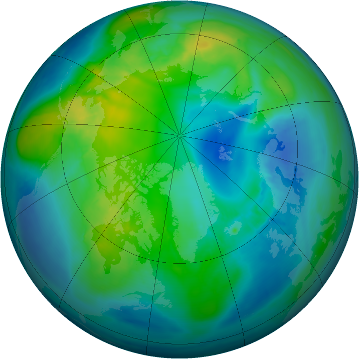 Arctic ozone map for 29 October 2014